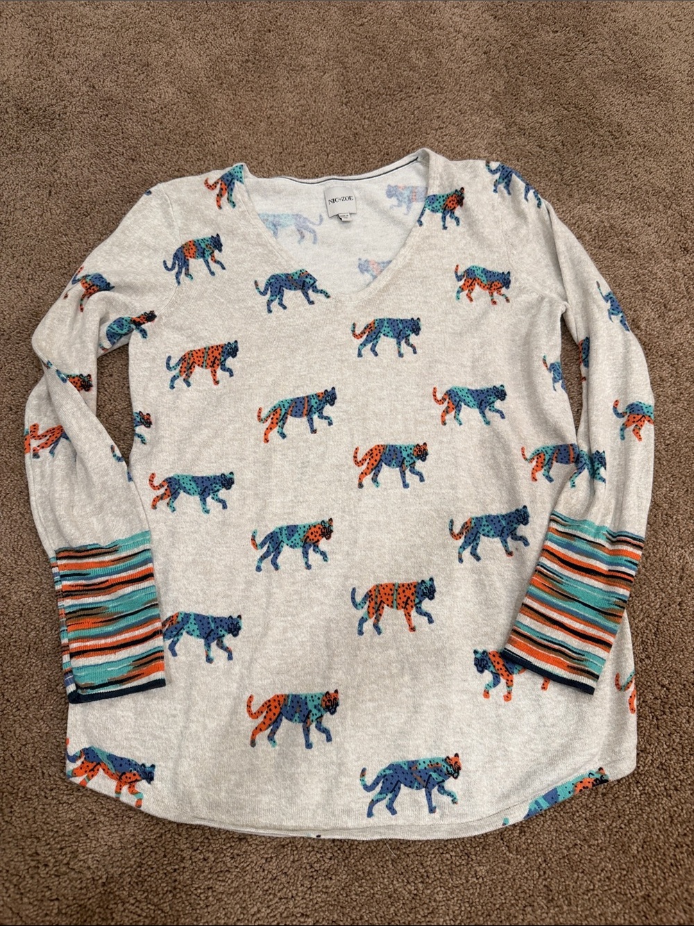 NIC+ZOE Loopy Leopards Vital Sweater Top
